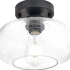 Plafonnier semi-encastré industriel en verre transparent pour couloir