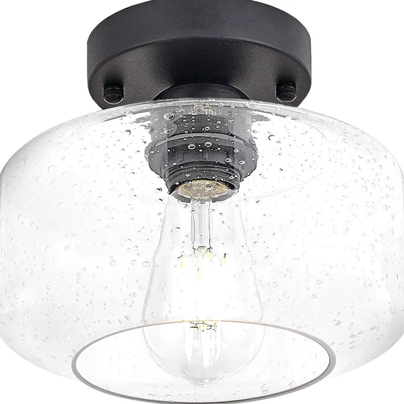Plafonnier semi-encastré industriel en verre transparent pour couloir