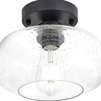 Plafonnier semi-encastré industriel en verre transparent pour couloir
