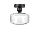 Plafonnier semi-encastré industriel en verre transparent pour couloir
