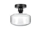 Plafonnier semi-encastré industriel en verre transparent pour couloir