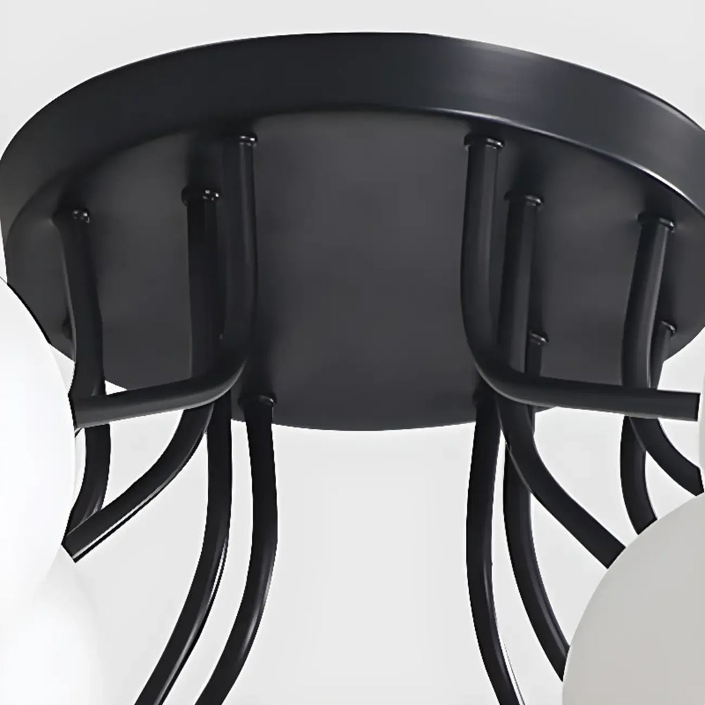 Plafonnier semi-encastré moderne en verre blanc et doré