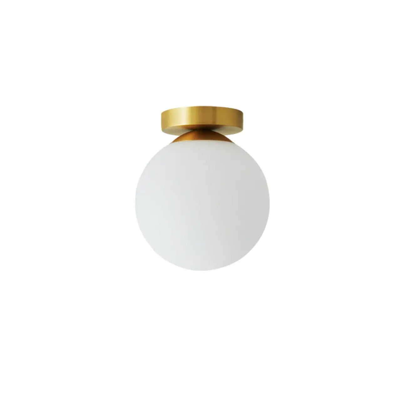 Plafonnier semi-encastré minimaliste en verre et métal, globe.