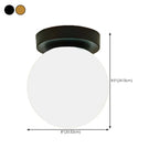 Plafonnier semi-encastré minimaliste en verre et métal, globe.