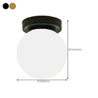 Plafonnier semi-encastré minimaliste en verre et métal, globe.