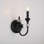 Applique murale vintage en fonte et cristal