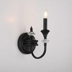 Applique murale vintage en fonte et cristal
