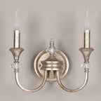 Applique murale vintage en fonte et cristal