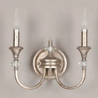 Applique murale vintage en fonte et cristal