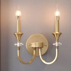 Applique murale vintage en fonte et cristal