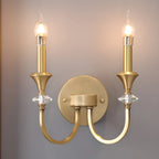 Applique murale vintage en fonte et cristal