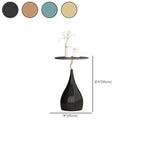 Table d'appoint ronde en pierre brune de style scandinave