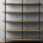 Étagère bibliothèque rectangulaire ouverte à 6 niveaux en bois brun