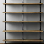 Étagère bibliothèque rectangulaire ouverte à 6 niveaux en bois brun