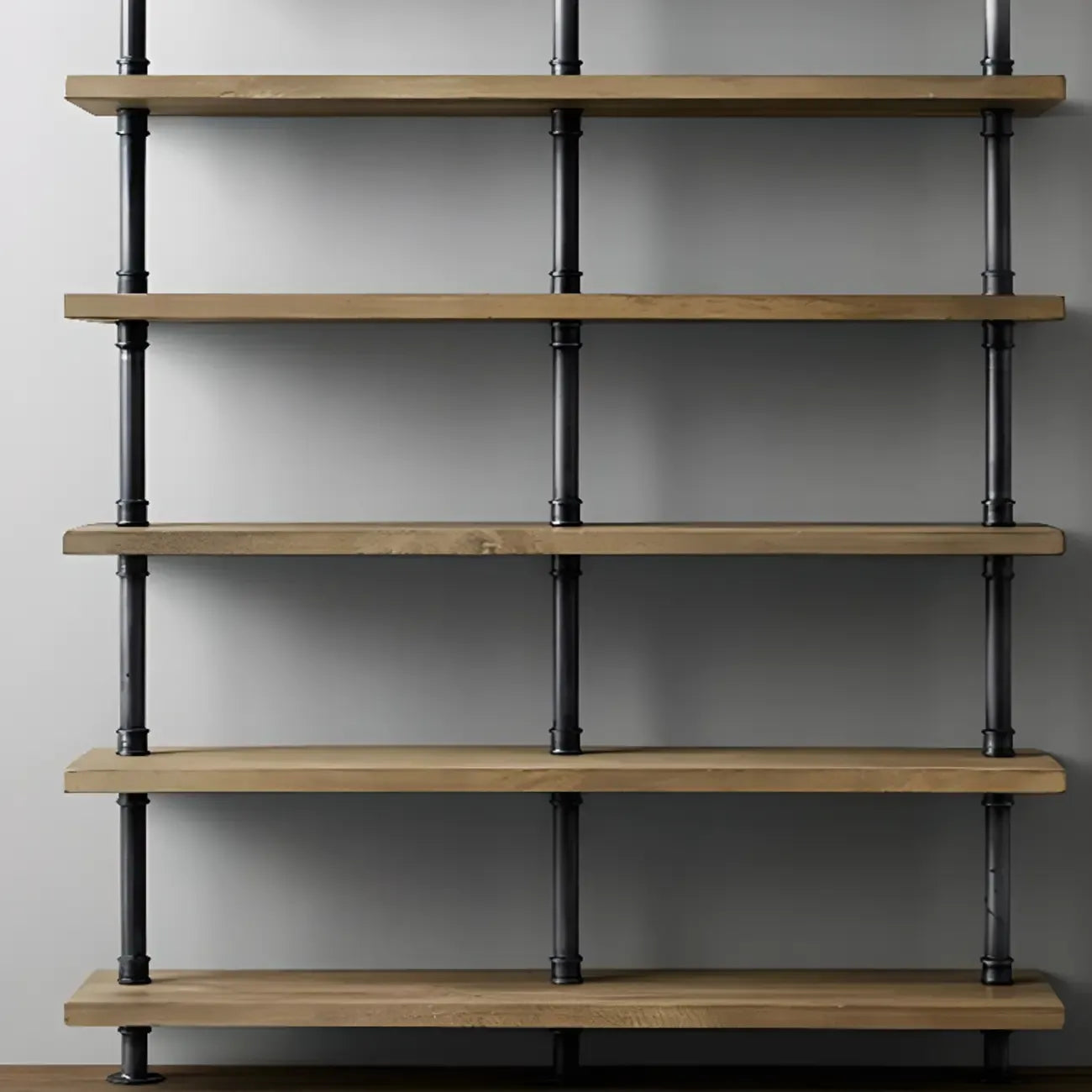 Étagère bibliothèque rectangulaire ouverte à 6 niveaux en bois brun