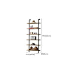 Étagère bibliothèque rectangulaire ouverte à 6 niveaux en bois brun