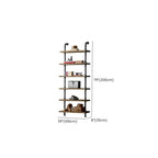 Étagère bibliothèque rectangulaire ouverte à 6 niveaux en bois brun