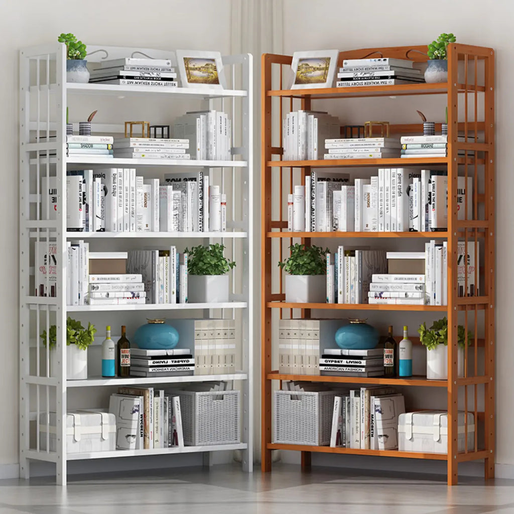 Étagères en bois minimalistes, réglables et verticales à dos ouvert
