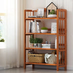 Étagères en bois minimalistes, réglables et verticales à dos ouvert