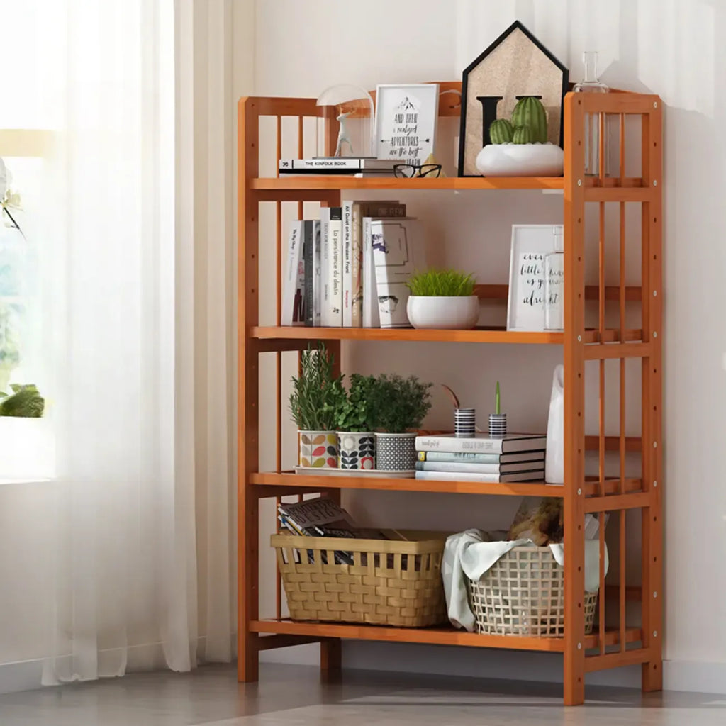 Étagères en bois minimalistes, réglables et verticales à dos ouvert