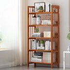 Étagères en bois minimalistes, réglables et verticales à dos ouvert