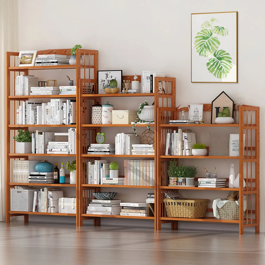 Étagères en bois minimalistes, réglables et verticales à dos ouvert