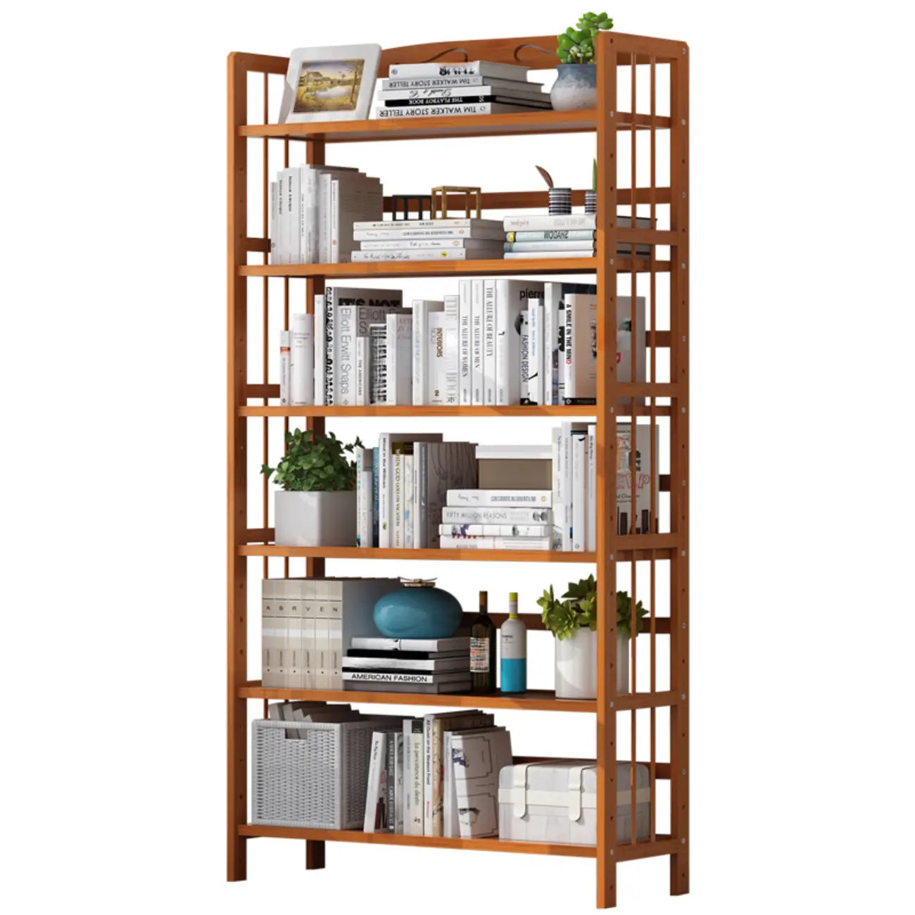 Étagères en bois minimalistes, réglables et verticales à dos ouvert