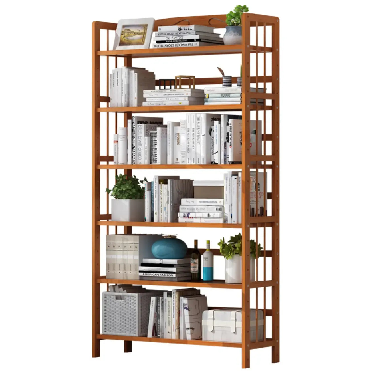 Étagères en bois minimalistes, réglables et verticales à dos ouvert