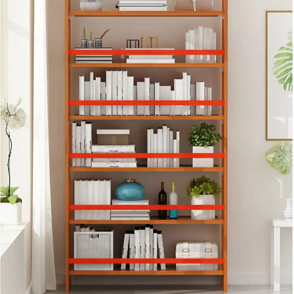 Étagères en bois minimalistes, réglables et verticales à dos ouvert