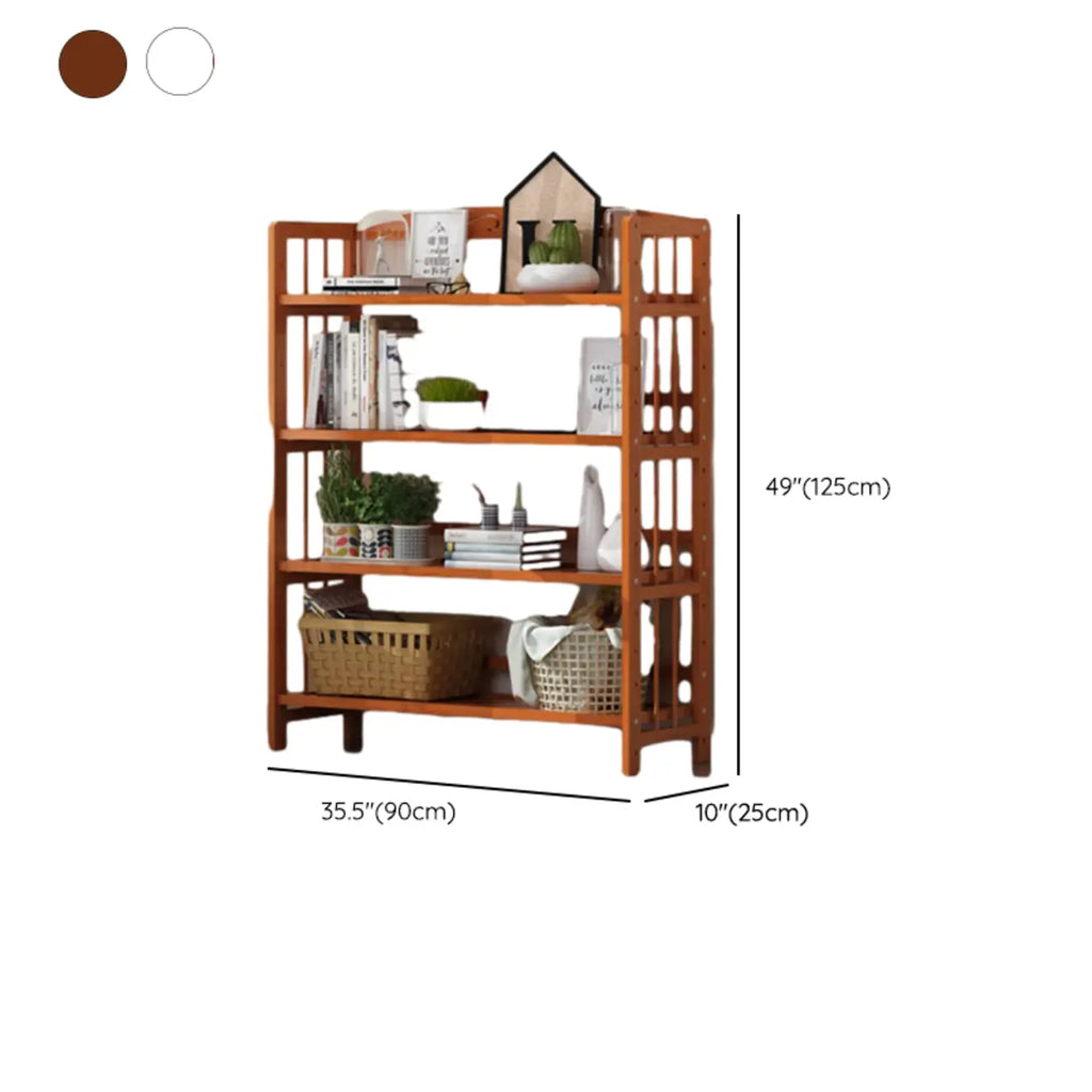 Étagères en bois minimalistes, réglables et verticales à dos ouvert