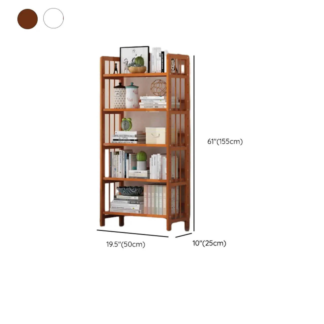 Étagères en bois minimalistes, réglables et verticales à dos ouvert