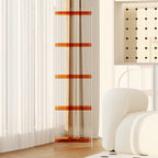 Bibliothèque verticale étroite à 4 niveaux en acrylique transparent, style minimaliste