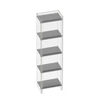 Bibliothèque verticale étroite à 4 niveaux en acrylique transparent, style minimaliste