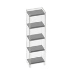 Bibliothèque verticale étroite à 4 niveaux en acrylique transparent, style minimaliste
