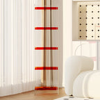 Bibliothèque verticale étroite à 4 niveaux en acrylique transparent, style minimaliste