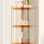 Bibliothèque verticale étroite à 4 niveaux en acrylique transparent, style minimaliste