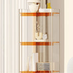 Bibliothèque verticale étroite à 4 niveaux en acrylique transparent, style minimaliste