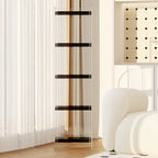 Bibliothèque verticale étroite à 4 niveaux en acrylique transparent, style minimaliste