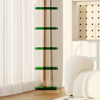 Bibliothèque verticale étroite à 4 niveaux en acrylique transparent, style minimaliste