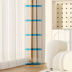Bibliothèque verticale étroite à 4 niveaux en acrylique transparent, style minimaliste