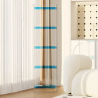 Bibliothèque verticale étroite à 4 niveaux en acrylique transparent, style minimaliste