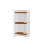 Bibliothèque verticale étroite à 4 niveaux en acrylique transparent, style minimaliste