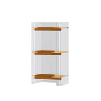 Bibliothèque verticale étroite à 4 niveaux en acrylique transparent, style minimaliste