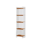 Bibliothèque verticale étroite à 4 niveaux en acrylique transparent, style minimaliste