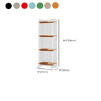 Bibliothèque verticale étroite à 4 niveaux en acrylique transparent, style minimaliste