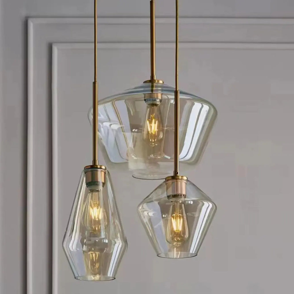 Suspension moderne en verre pour îlot de cuisine
