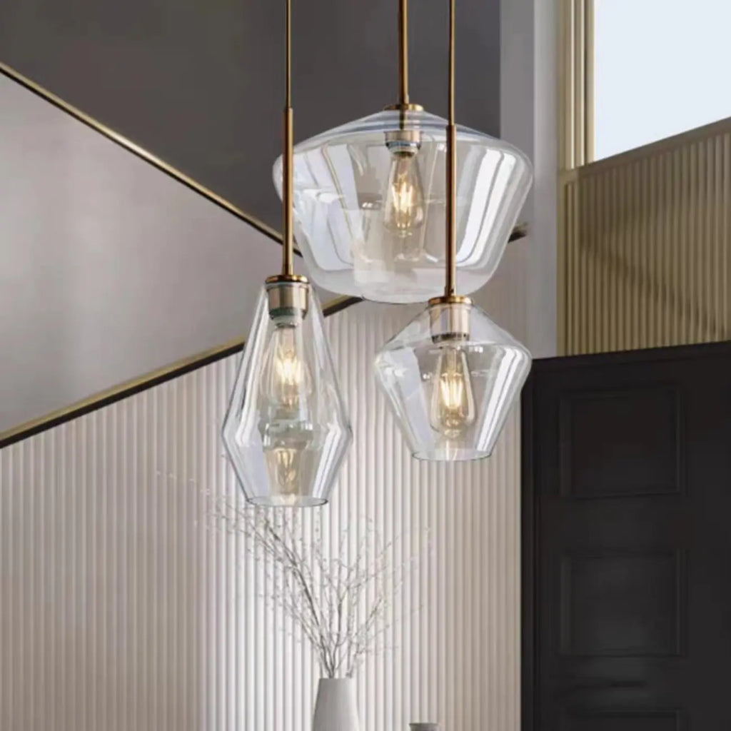 Suspension moderne en verre pour îlot de cuisine