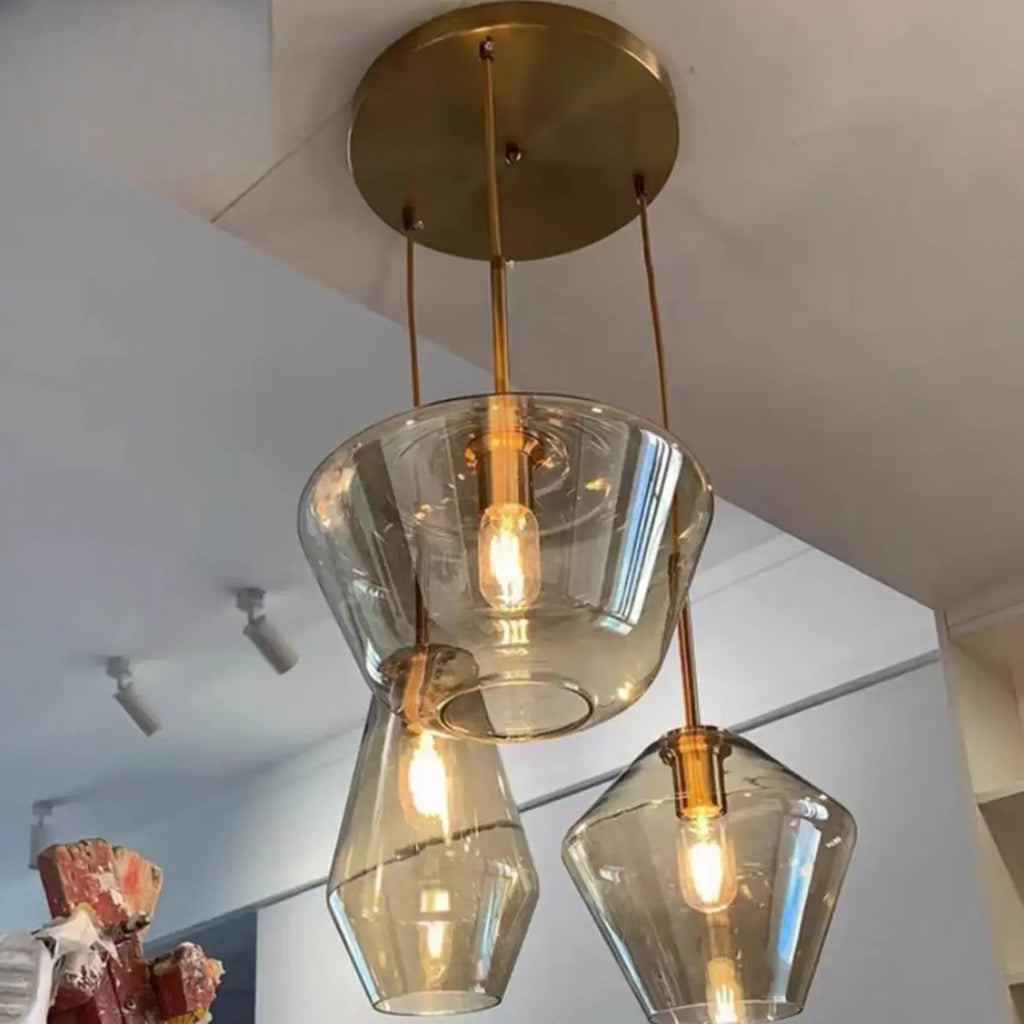Suspension moderne en verre pour îlot de cuisine