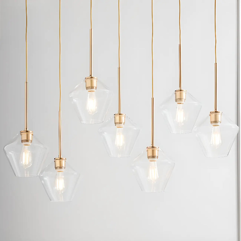 Suspension moderne en verre pour îlot de cuisine