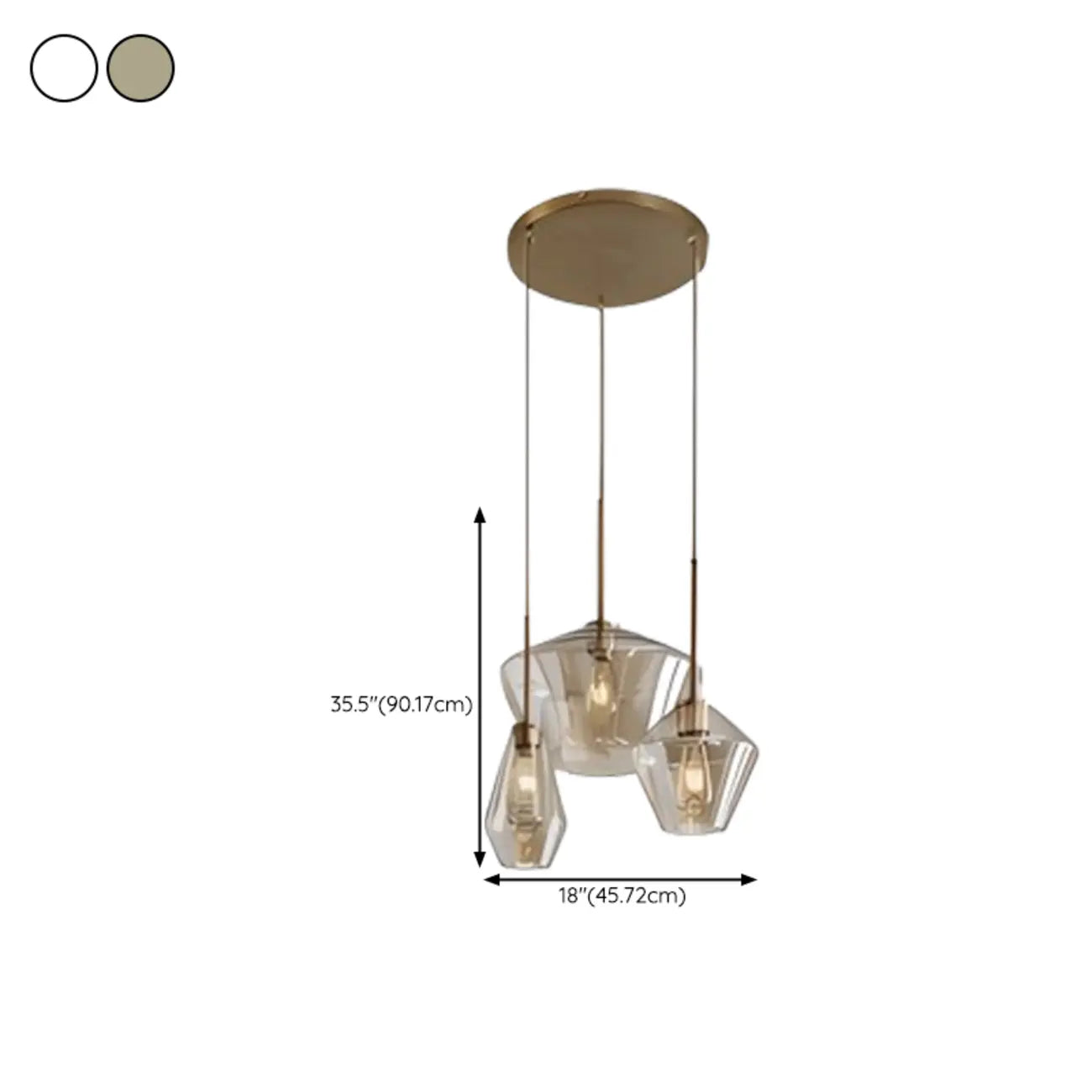 Suspension moderne en verre pour îlot de cuisine